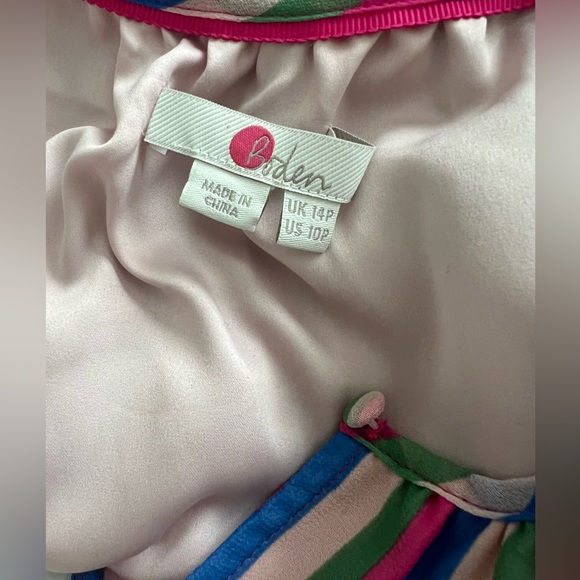 Boden PETITE Dress Pink Striped Bow Belt Size 10 petite - Picture 5 of 7